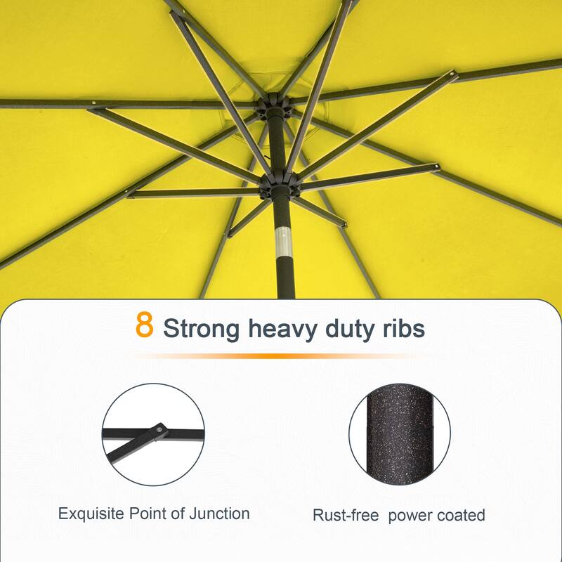 LIVOOSUN 9ft Patio Umbrella Outdoor Table Umbrella with Tilt and Crank