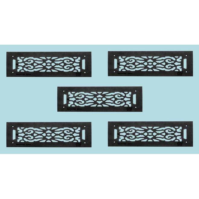 5 Grilles Black Cast Aluminum 5-1/2 x 16 Set of 5 | Renovator's Supply