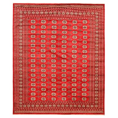 ECARPETGALLERY Hand-knotted Finest Peshawar Bokhara Red Wool Rug - 8'3 x 10'4