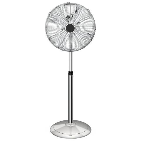 16 Inch Stand Fan Adjustable Heights 3 Settings Speeds Low Noise Durable Fan High Velocity For Industrial Commercial Residential