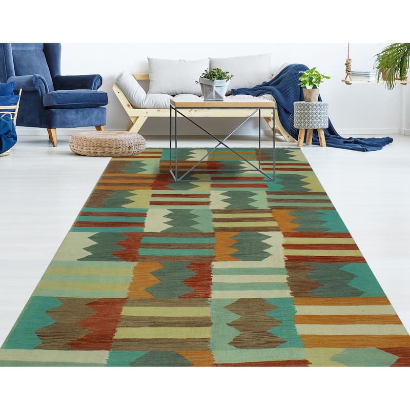 Winchester Flatweave Orland Grey-Blue/Ivory Rug - 6'9" x 9'7"
