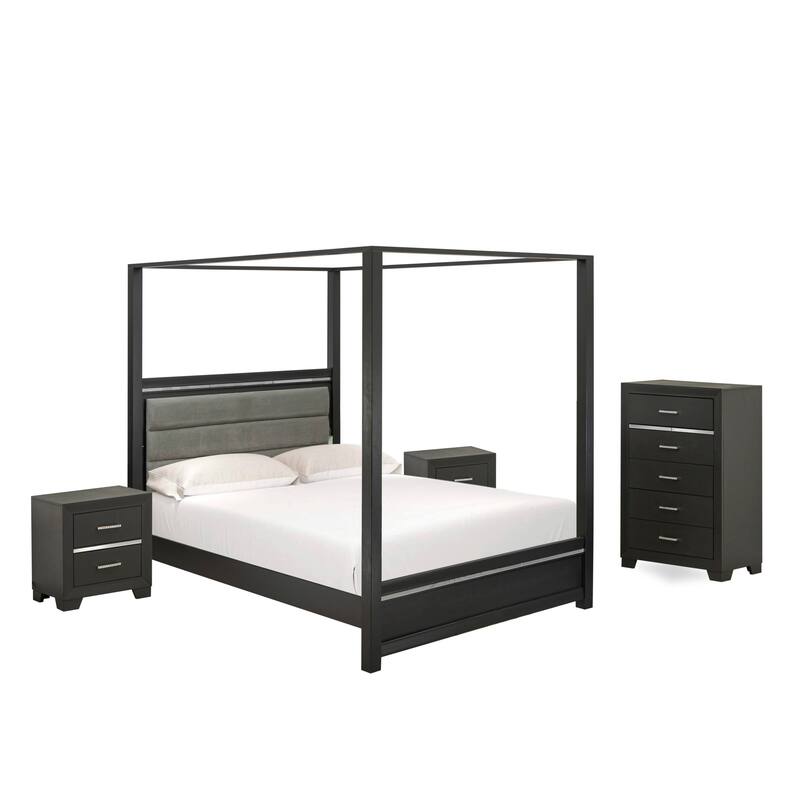 East West Furniture Denali Queen Size Bedroom Set with Upholstered Headboard (Pieces Option)