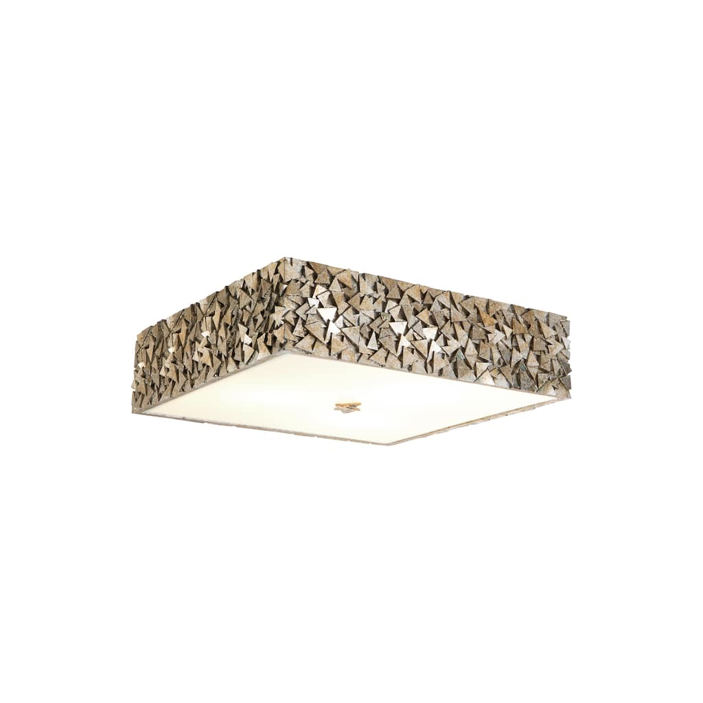 Mosaic Square 3-Light Flush in Silver