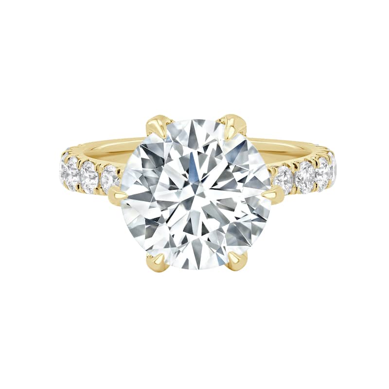 Auriya 14k Gold 6 1/4ctw Round 6-Prong Diamond Engagement Ring (F-G VS) - Yellow - 5