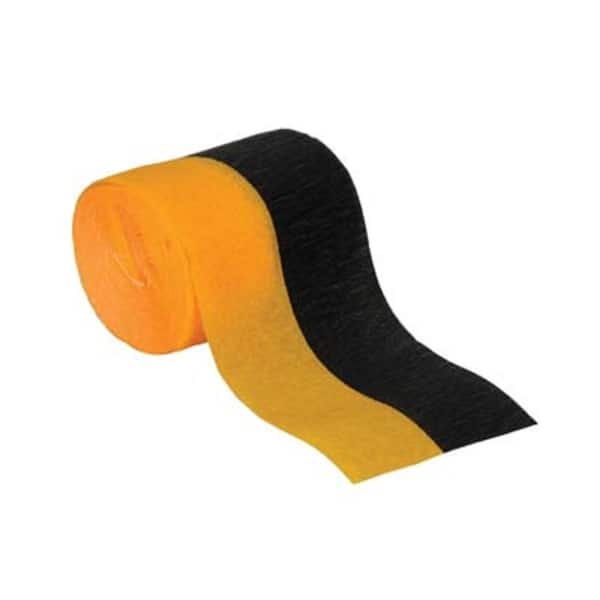 Pack of 12 Rolls of Golden-Yellow and Black 2-Color Party Decoration Crepe  Streamers 360