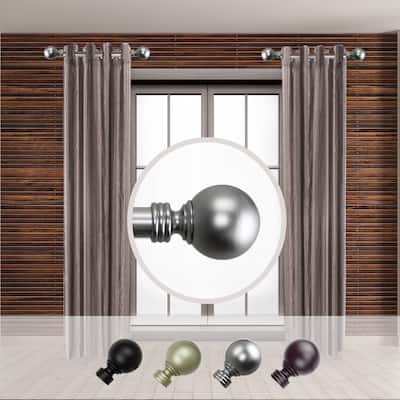 Side Curtain Rod Set - 1" Diameter, 12-20" Length - Includes Finials & Brackets (2 Rods) - 20