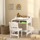 preview thumbnail 2 of 14, Qaba Kids Desk and Chair Set, Children Study Table with Storage and Shelves, Student Writing Desk, Natural Wood