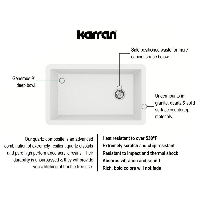 Karran Undermount Quartz Single-bowl Kitchen Sink