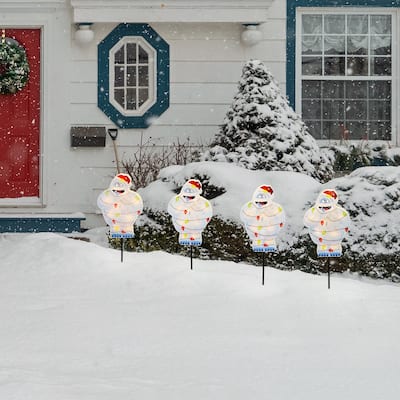 12" Rudolph Pre-Lit PVC Pathway Markers 4 count Bumbles - Multi