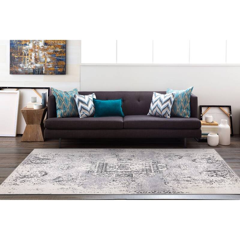World Rug Gallery Vintage Distressed Boho Oriental Area Rug
