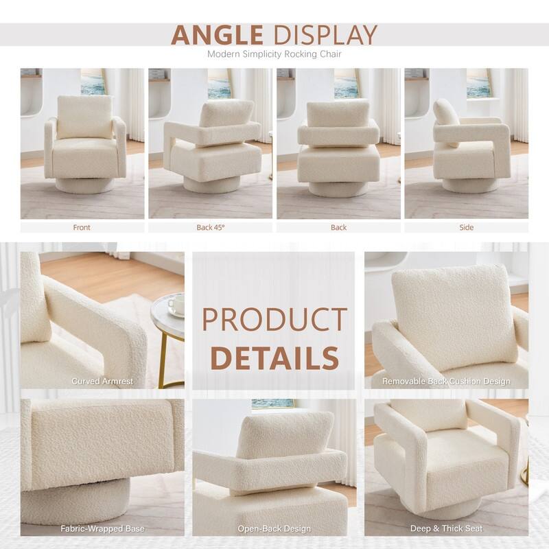 360 Degree Swivel Accent Chair with Open Back for Living Room