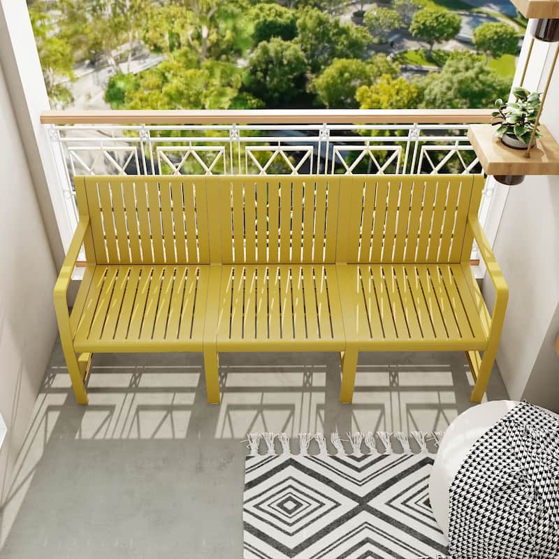1-Piece Indoor/Outdoor Furniture 3-Seater Sofa Waterproof PP Material - Easy Assembly Patio Conversation Set