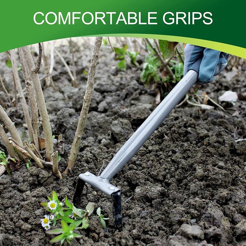 WaLensee Mini Action Hoe for Weeding Stirrup Hoe Tools for Garden Hula-Ho with 14- Inch Scuffle Loop Hoe