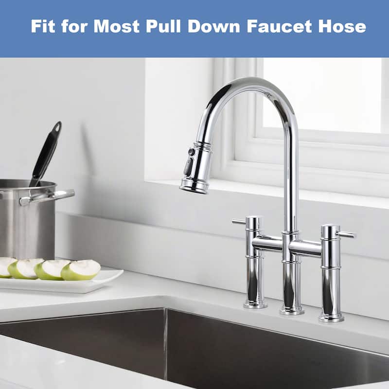 WOWOW Pull Down Kitchen Faucet Spray Head with 9 Adapters Kit