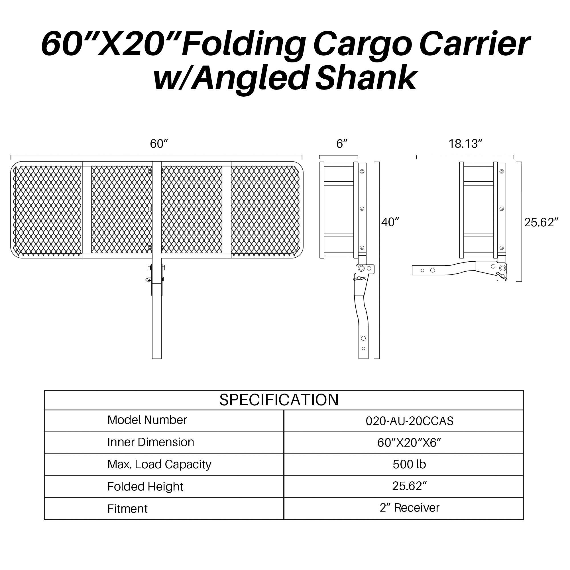 Angled shank best sale cargo carrier