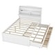 preview thumbnail 3 of 23, Full Size Wooden LED Platform Bed with Trundle, with Storage Headboard, with Drawers