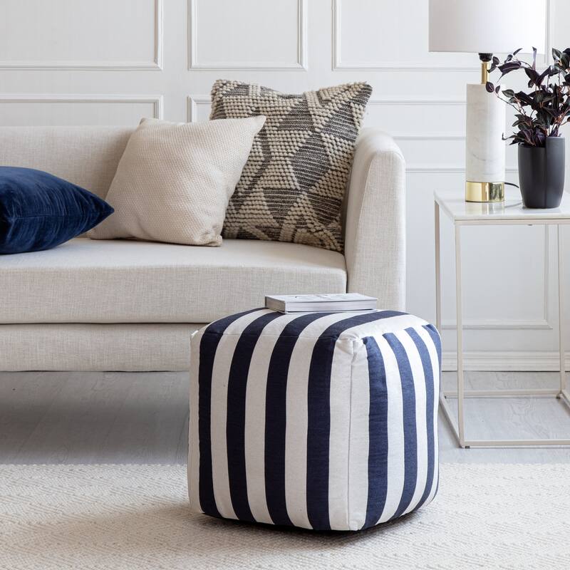 Jani Cape May Indoor/Outdoor 18" x 18" Square Pouf Ottoman