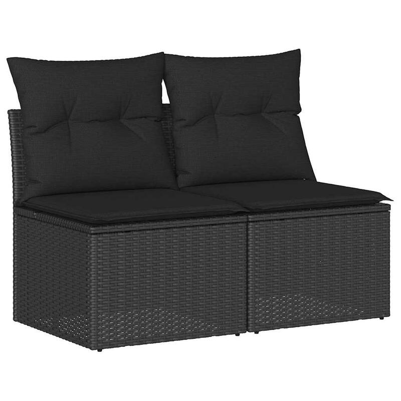 vidaXL Garden Sofa Set Black
