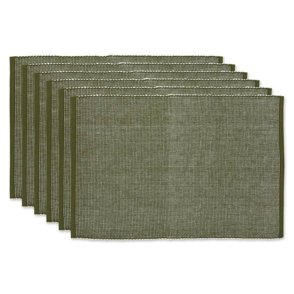 DII Black & White 2-Tone Ribbed Placemat (Set of 6) - Sage