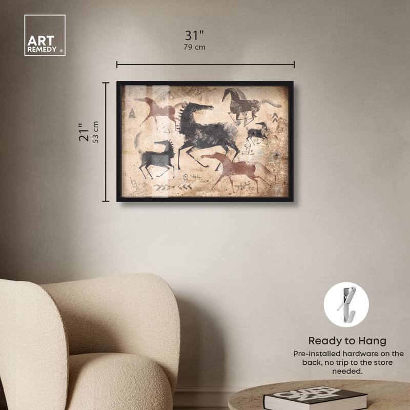 Cave Drawing Horses Shadowbox by Art Remedy