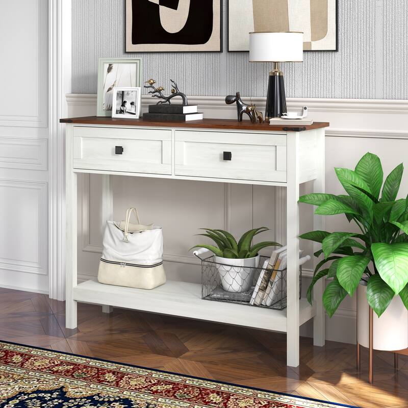Farmhouse Style Console Table for Entryway