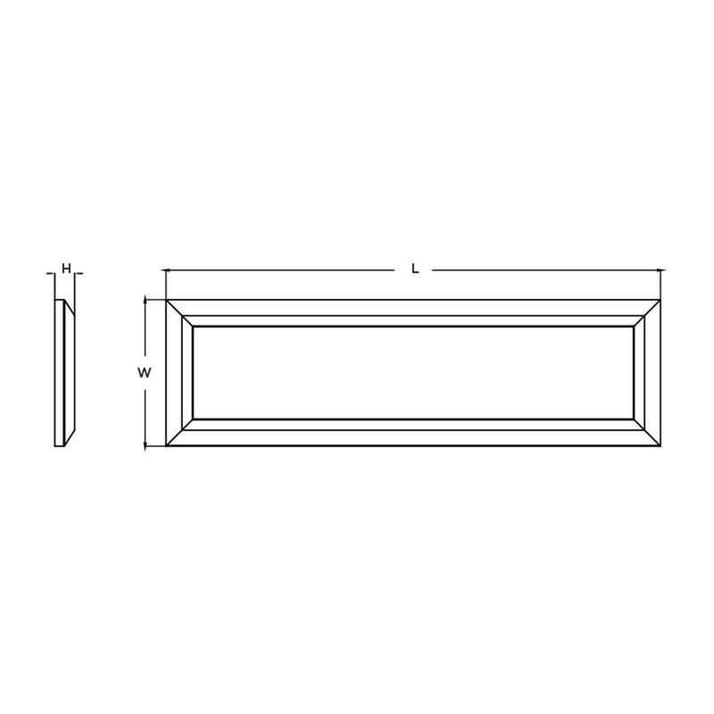 Atlas 1-light Satin Nickel LED Rectangular Flush Mount, White Acrylic Shade