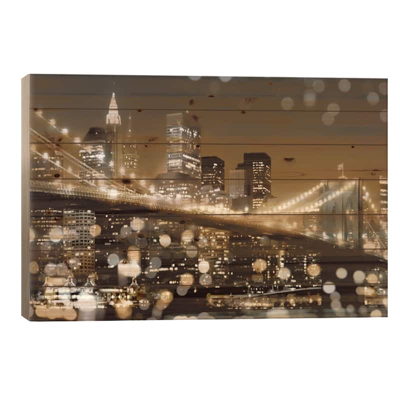 New York II Print On Wood by Kate Carrigan - Multi-Color - 26x40x1.5