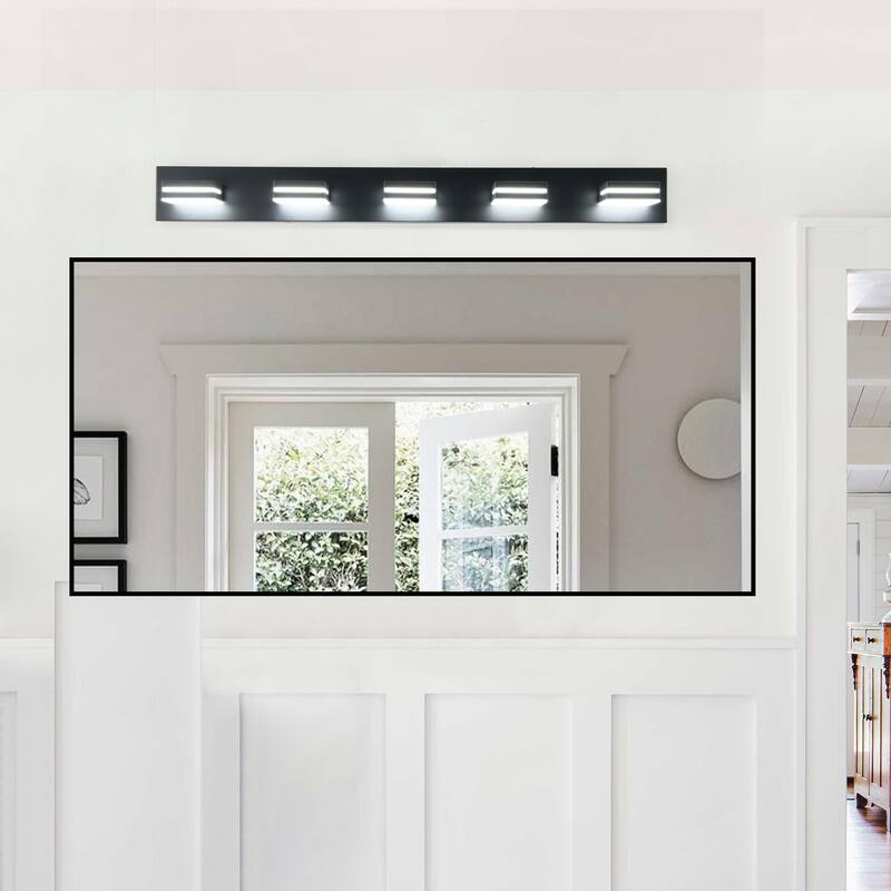 Modern LED Vanity Light, 5-Lights Wall Sconce for Bathroom and Mirror, Sleek Minimalist Design, Energy-Efficient