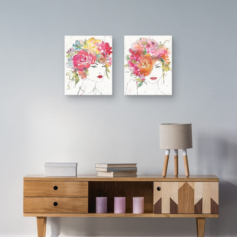 Floral Figures I-IV by Anne Tavoletti Canvas Art Prints