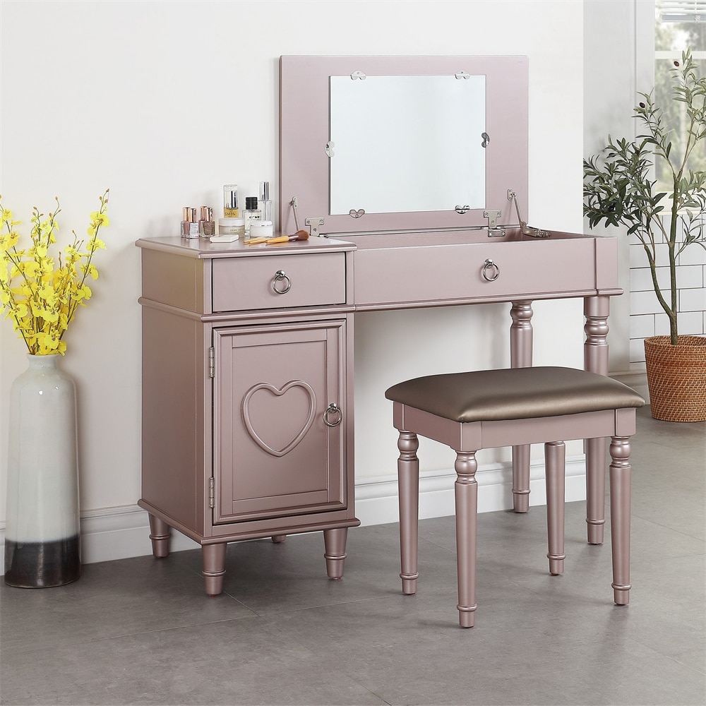 Light up discount mirror with storage