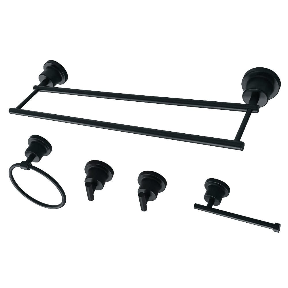 Kingston Brass Concord 5 Piece Bathroom Package with Double Towel Bar,