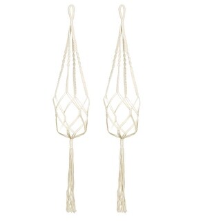 2PCS Garden Plant Hanger Macrame Hanging Planter Basket Rope Flower Pot Holder 2PCS Garden Plant Hanger Macrame Hanging Planter Basket Rope Flower Pot Holder