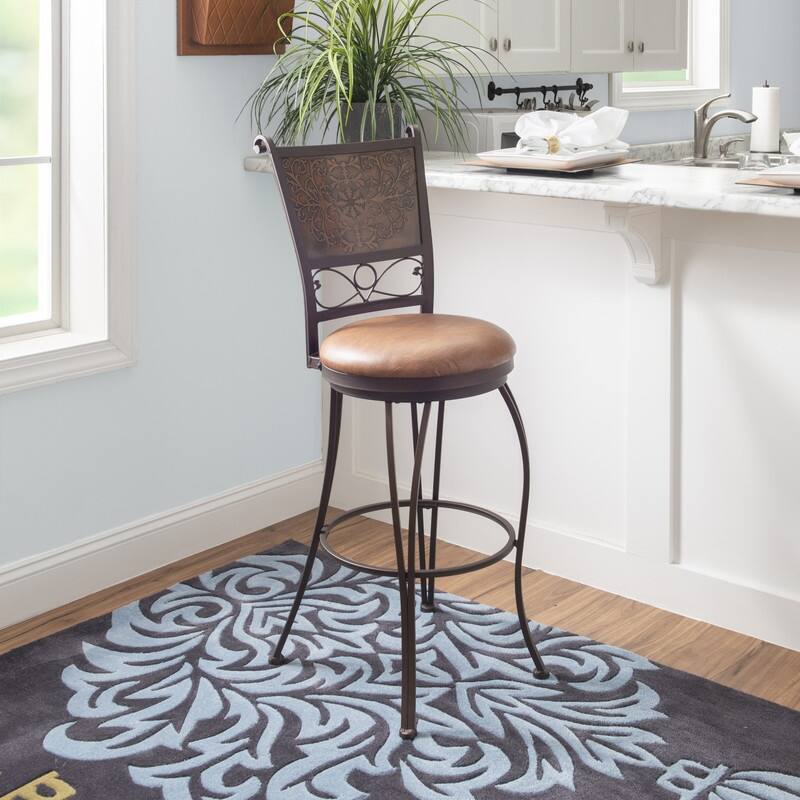 Bailey Stamped Back 30-inch Bar Stool - N/A