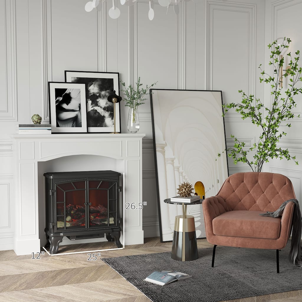 HOMCOM White Fireplace Mantel Modern Living Room Decoration, Width 29"
