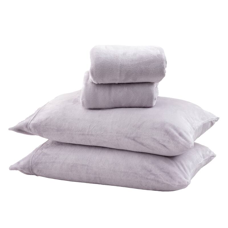 Great Bay Home Extra Soft Cozy Velvet Plush Solid Bed Sheet Set