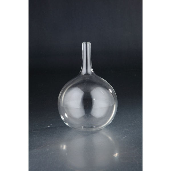 9.5" Clear Contemporary Hand Blown Glass Decorative Vase. Opens flyout.