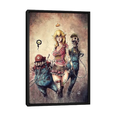 iCanvas "Princess Peach The Walking Dead" by Marcelo Ventura Framed Canvas Print