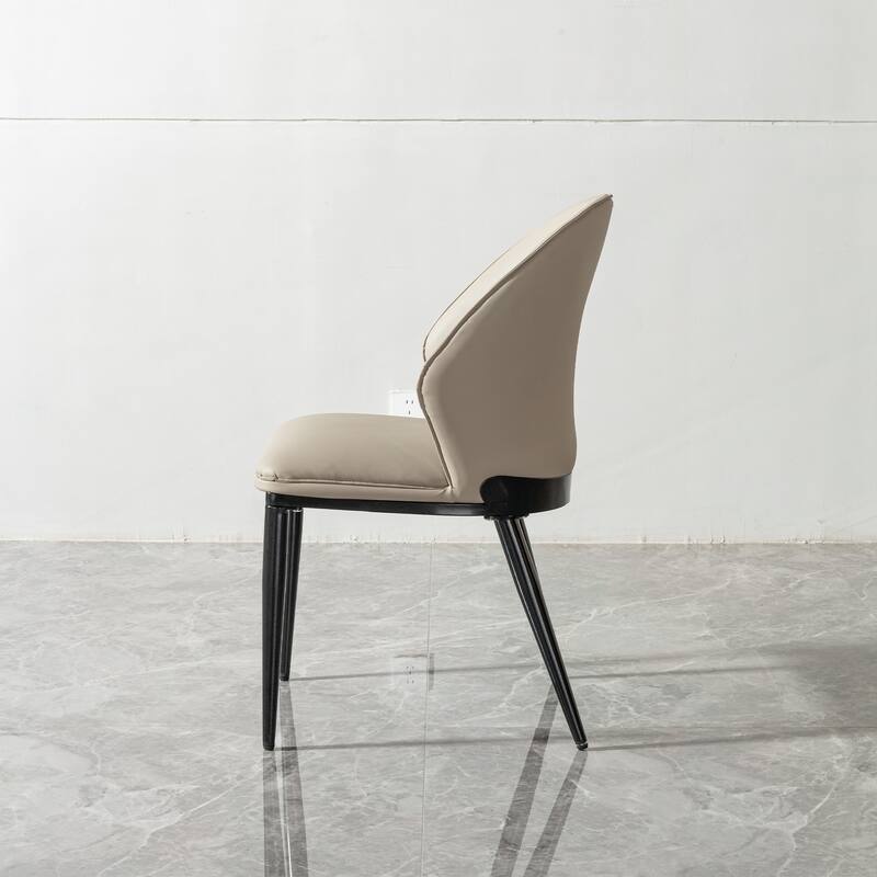 Modern and Elegant Dining chair PU ,set of 2,Beige
