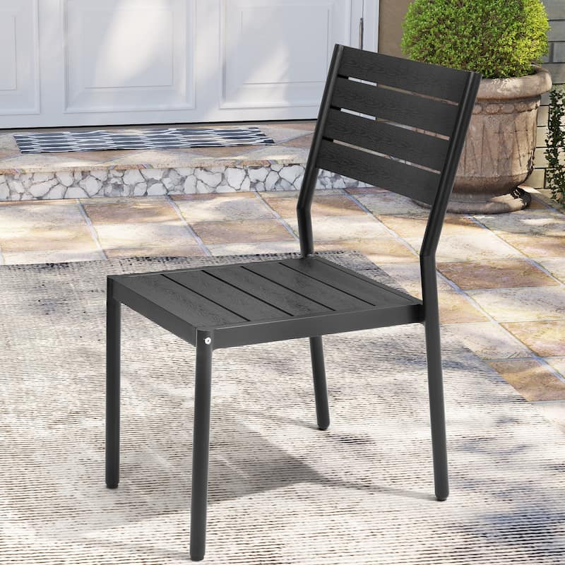 VredHom Outdoor Stackable Aluminum Patio Dining Chairs - Set of 2