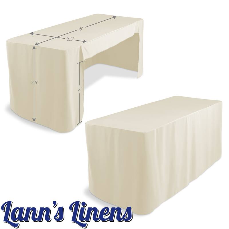 6ft Fitted Tablecloth with Open Back Trade Show Table Cover - 6 ft
