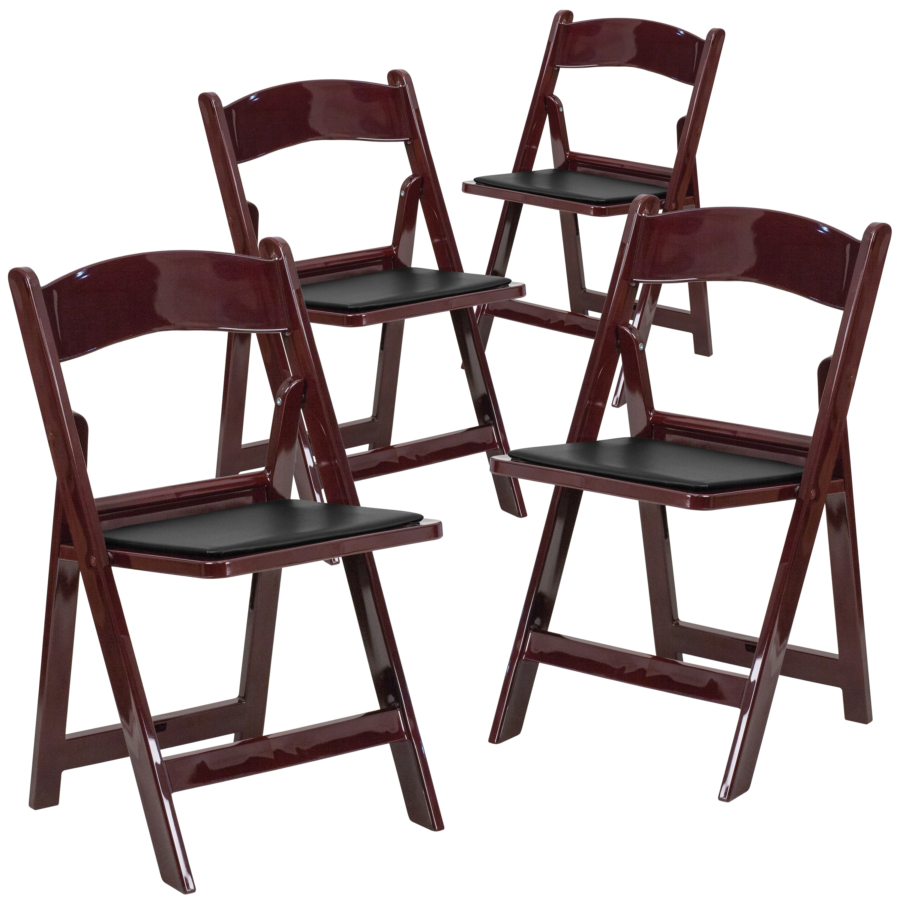 Flash Furniture Lightweight Resin Folding Chairs with Vinyl Seats (Set of 4)