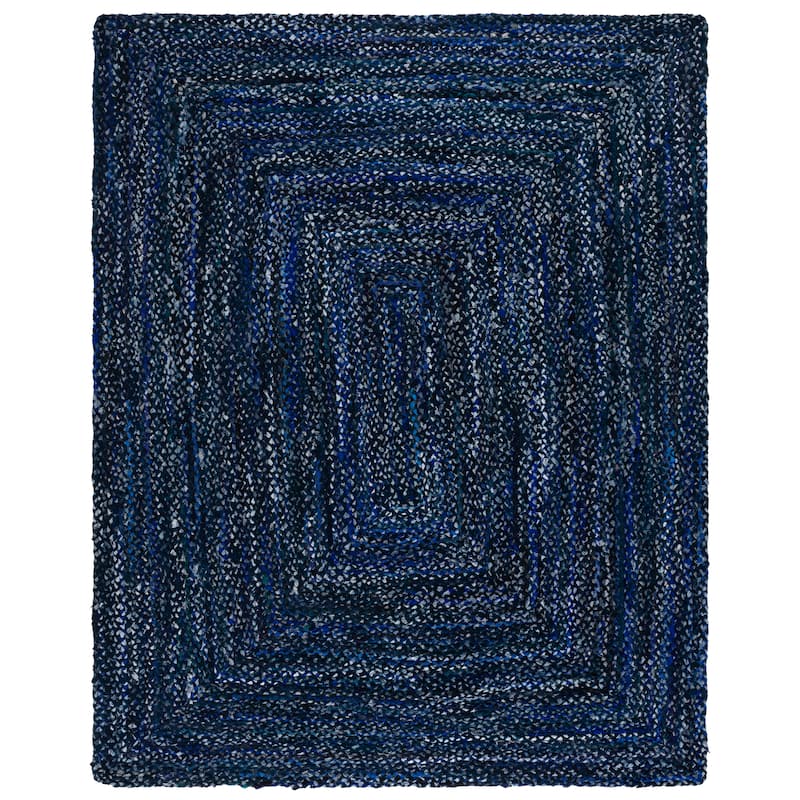 SAFAVIEH Georgine Handmade Nanny Braided Bohemian Cotton Rug - 8' x 10' - Navy/Blue