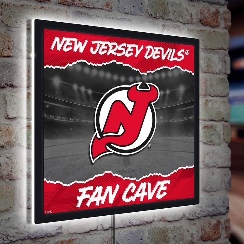 New Jersey Devils LED Lighted Sign - Grey