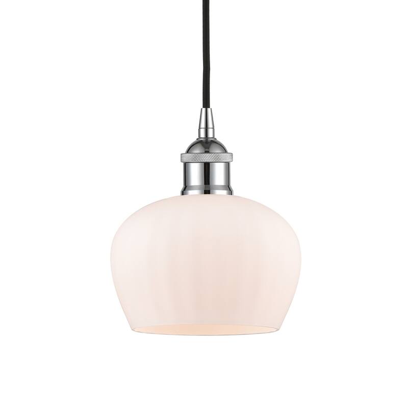 Innovations Lighting 616-1P-8-7 Fenton Pendant Fenton 7" Wide Mini - Polished Chrome / Matte White