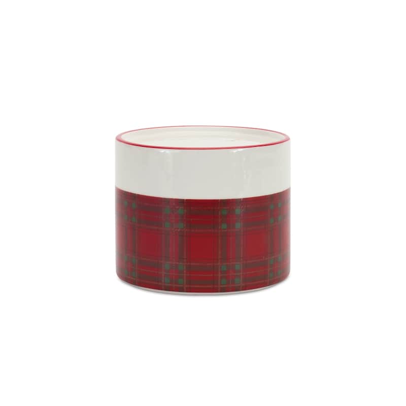 Ceramic Plaid Candle Holder (Set of 2)