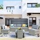 preview thumbnail 7 of 27, 4 Piece UV-Proof Resin Wicker Patio Sofa Set