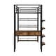 preview thumbnail 21 of 19, Metal Loft Bed with Bulit-in Desk and 2 Drawers, Twin/Full Size Heavy Duty Loft Bedframe with 4-Tier Storage Shelves and Ladder