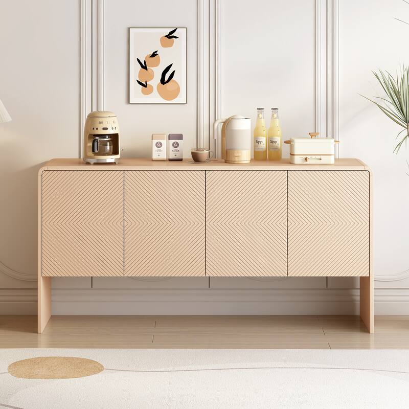 Large Storage Space Sideboard with 4 Doors