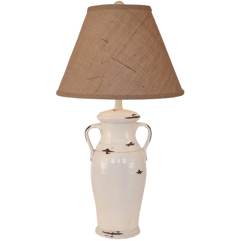 Casual Vase Table Lamp - Heavy Distressed Light Nude