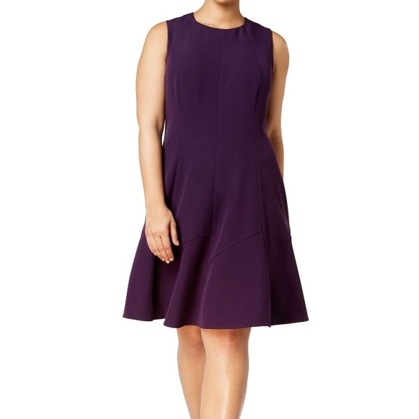 Anne Klein Purple Pheonix Women's Size 14W Plus A-Line Dress